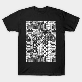 Black and white Geometric African Tribal Pattern T-Shirt